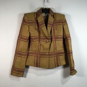 Alyson Eastman Muse Plaid Blazer, Size XS - Brown Women's